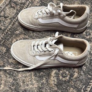 Vans Women’s Tan and White Sneakers